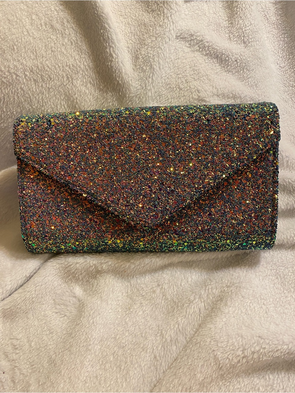 Multicolor Glitter Envelope Clutch — Sparkling Evening Wristlet